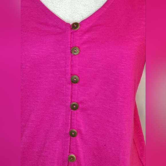 a.n.a brand pink button front top with knotted waist - Picture 2 of 5